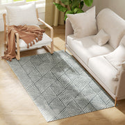 Living Room Rug 170x120 cm Machine Washable Short Pile Geometric Rug for Living Room Bedroom Dining Room Dark Gray