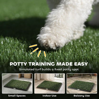 Dog Toilet 24.8 x 19.9 in – Washable Artificial Grass Potty Tray for Puppies & Small/Medium Dogs, Ideal for Balcony & Apartment