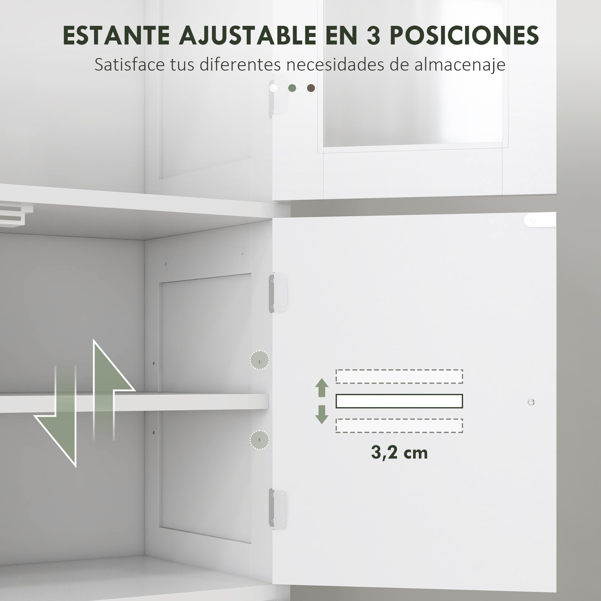 Bathroom Column Auxiliary Bathroom Furniture with 6 Doors Adjustable Shelves Anti-tip Modern Bathroom Cabinet 60x30x170.5 cm White