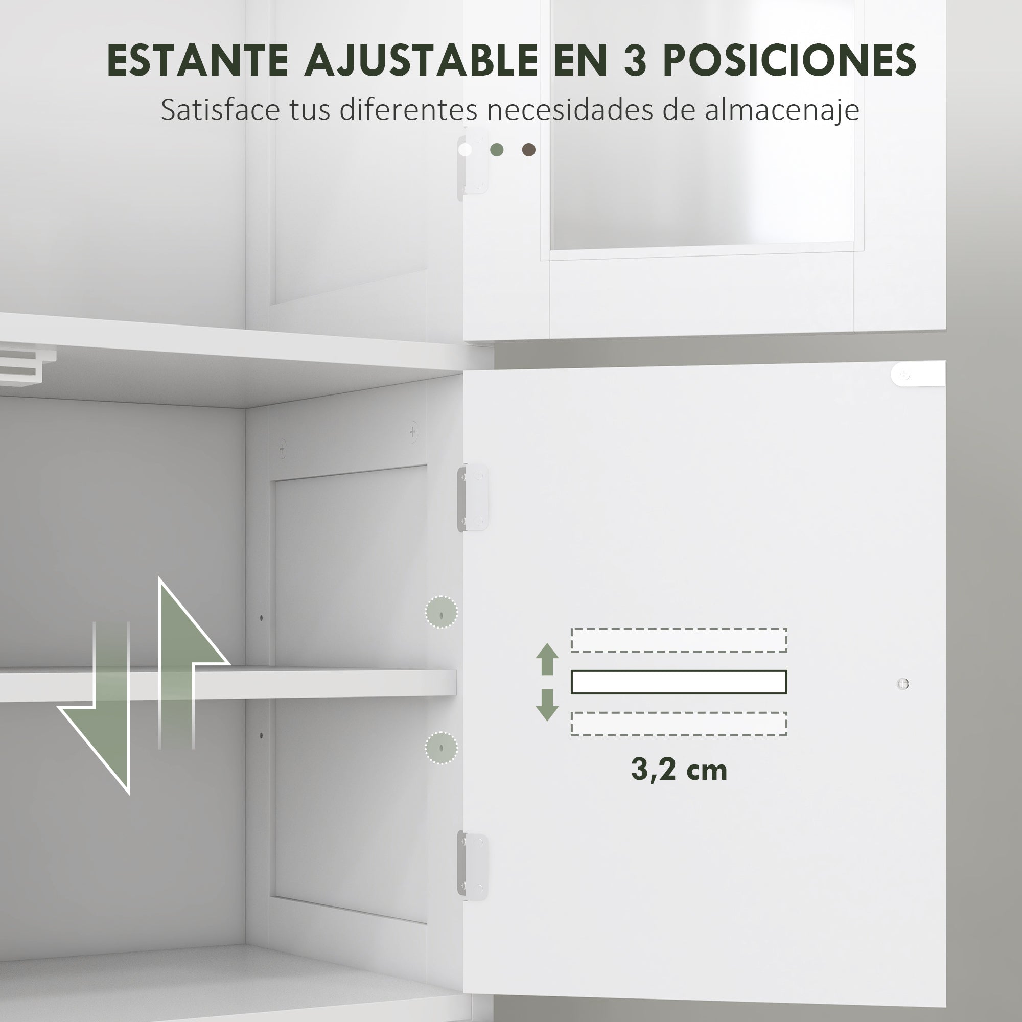 Bathroom Column Auxiliary Bathroom Furniture with 6 Doors Adjustable Shelves Anti-tip Modern Bathroom Cabinet 60x30x170.5 cm White