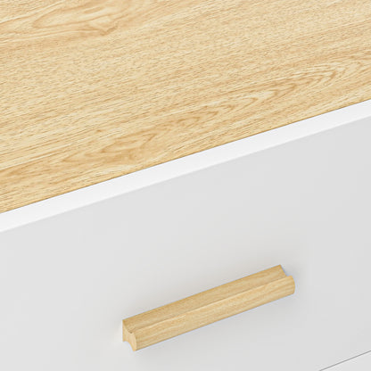 Bedside Table with 2 Drawers in Wood, Bedroom Bedside Table for Living Room, 40x40x50 cm, Oak