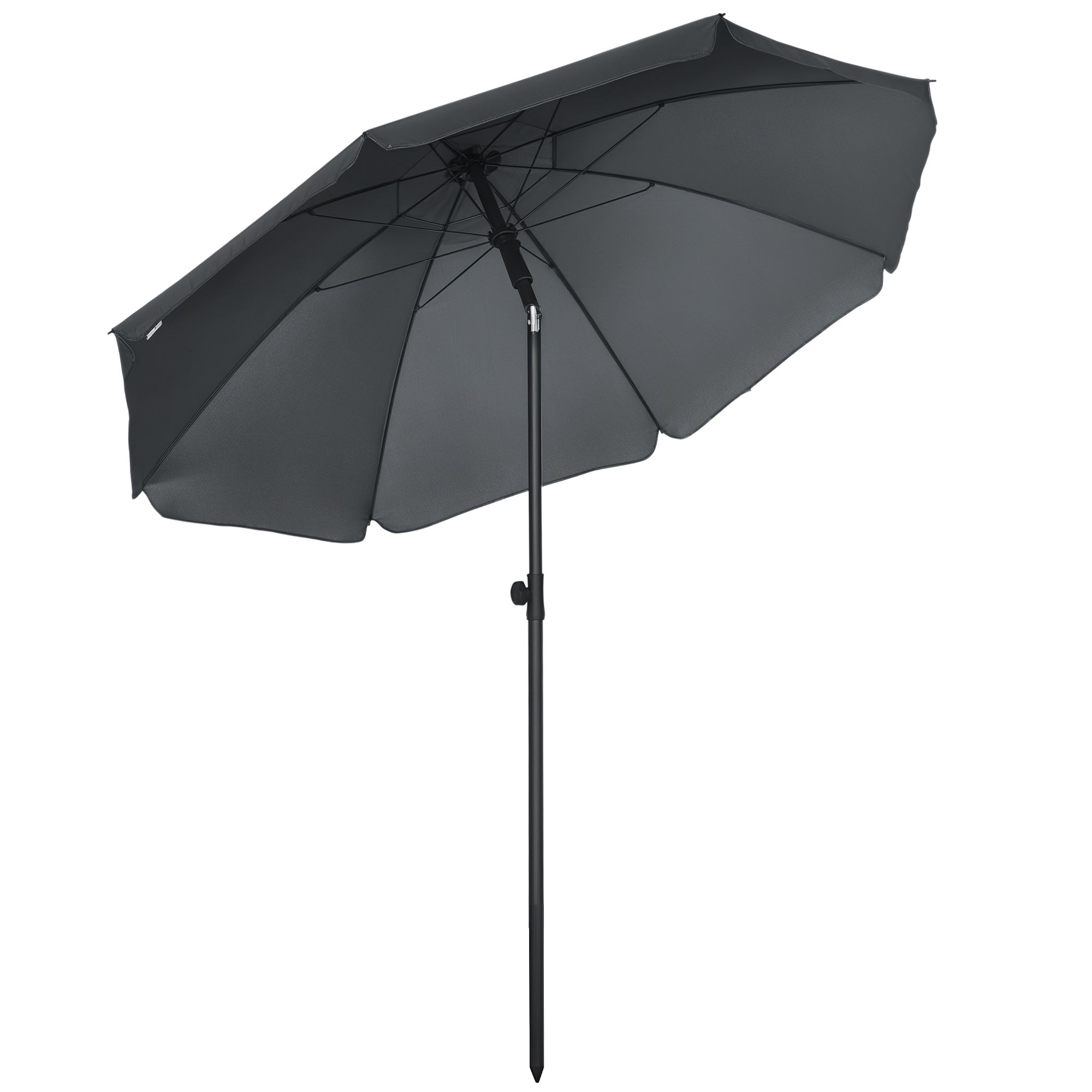 Beach Umbrella Ø180 cm UV 50+ Windproof Stable Beach Umbrella with UV Protection Stormproof Balcony Umbrella Foldable Garden Umbrella Safe Sun Protection for Travel Beach Balcony Camping Dark Grey