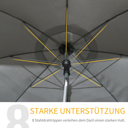 Beach Umbrella Ø180 cm UV 50+ Windproof Stable Beach Umbrella with UV Protection Stormproof Balcony Umbrella Foldable Garden Umbrella Safe Sun Protection for Travel Beach Balcony Camping Dark Grey