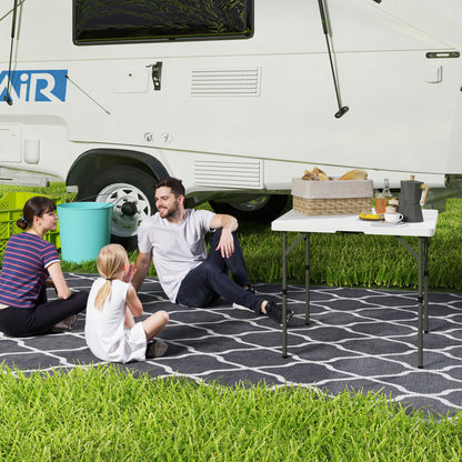 Folding Camping Table Adjustable Height Multifunctional Table Lightweight Side Table for Garden Terrace Balcony Camping Picnic 86 x 86 cm White