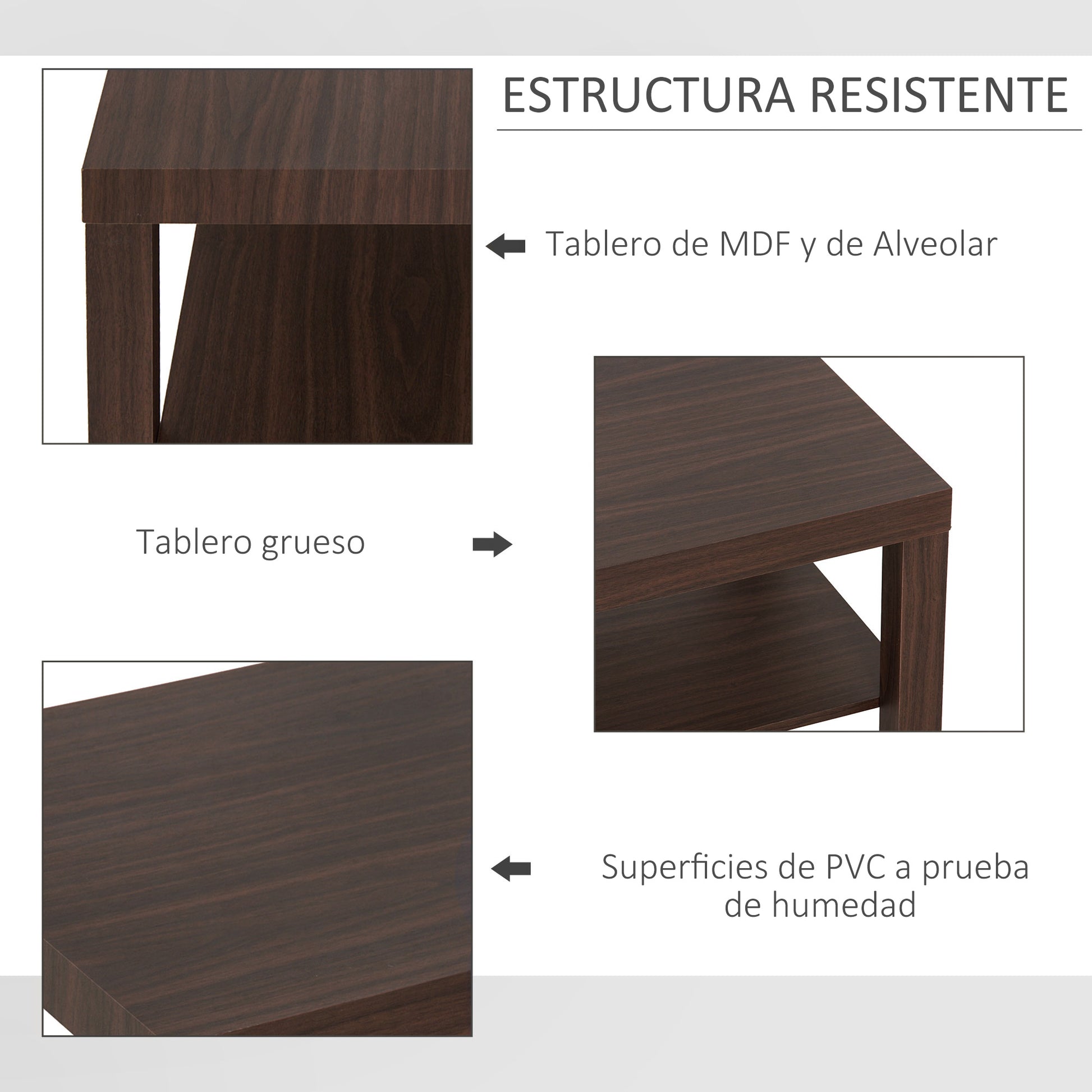 Modern Coffee Table with 2 Storage Shelves Low Tea Table for Living Room Office Load 20 kg 90x45x44.5 cm Walnut