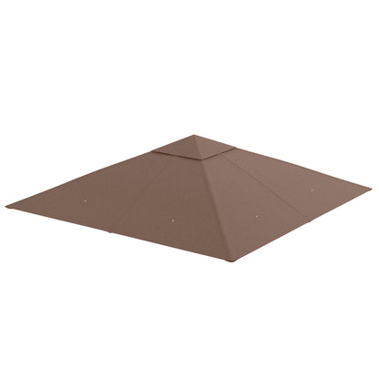 Gazebo Roof for Garden Gazebo approx. 3 x 3 m, Water-Repellent, Replacement Canopy, Gazebo Cover, Sun Protection, 8 Water Drain Holes, Polyester, Coffee