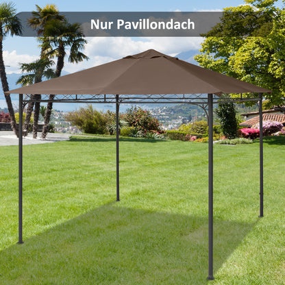 Gazebo Roof for Garden Gazebo approx. 3 x 3 m, Water-Repellent, Replacement Canopy, Gazebo Cover, Sun Protection, 8 Water Drain Holes, Polyester, Coffee