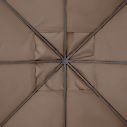 Gazebo Roof for Garden Gazebo approx. 3 x 3 m, Water-Repellent, Replacement Canopy, Gazebo Cover, Sun Protection, 8 Water Drain Holes, Polyester, Coffee