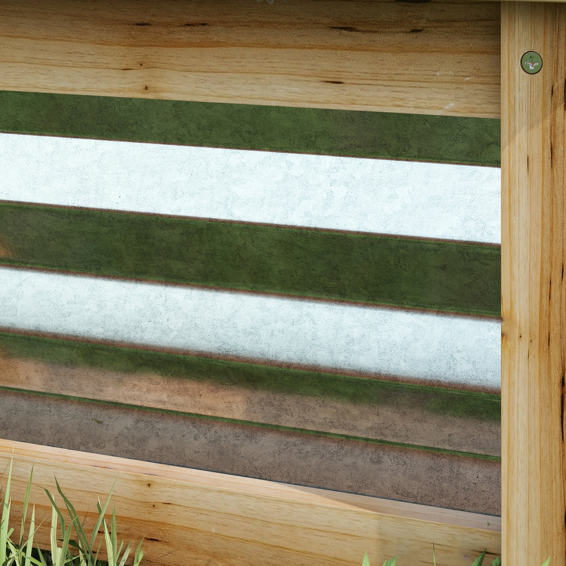 Metal Raised Bed Planter Box with Wood Frame, Vegetable Bed, Herb Garden for Garden, Balcony, Natural, 45 x 45 x 30 cm