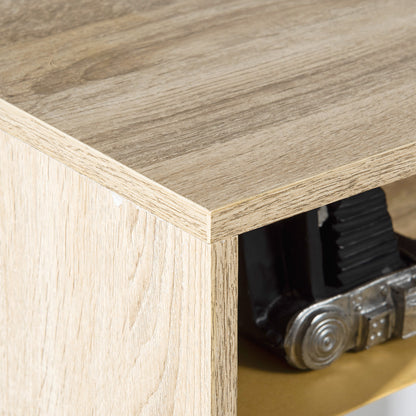 Shoe Cabinet for 8 Pairs of Shoes Shoe Storage with 2 Flip-Down Drawers Open Shelf and Door for Hallway Entryway 80x25.5x112.5 cm Natural and White