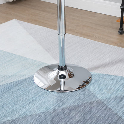 Round Bar Table with Swivel Top, Gas Lift Adjustable Height, Steel Base, Φ61x76-97cm, Black