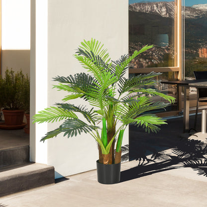 Artificial Plants, Artificial Palm Tree, 100cm Faux Plant with 27 Branches, Indoor Plant, Fake Tree, Plant Decor for Indoor, Outdoor, Green