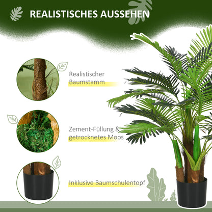 Artificial Plants, Artificial Palm Tree, 100cm Faux Plant with 27 Branches, Indoor Plant, Fake Tree, Plant Decor for Indoor, Outdoor, Green