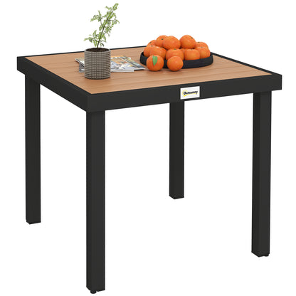 Plastic Garden Table 78 x 78 x 74 cm Weatherproof Aluminum Frame, Buffet Table Camping Table for 4 People Balcony Table Terrace Table Outdoor Dining Table for Garden, Terrace Balcony Black