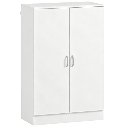 2-Door Shoe Cabinet with 6 Adjustable Shelves, Soft-Close, Stores up to 21 Pairs – Natural Wood Finish (27.6 x 13.8 x 42.5 in)
