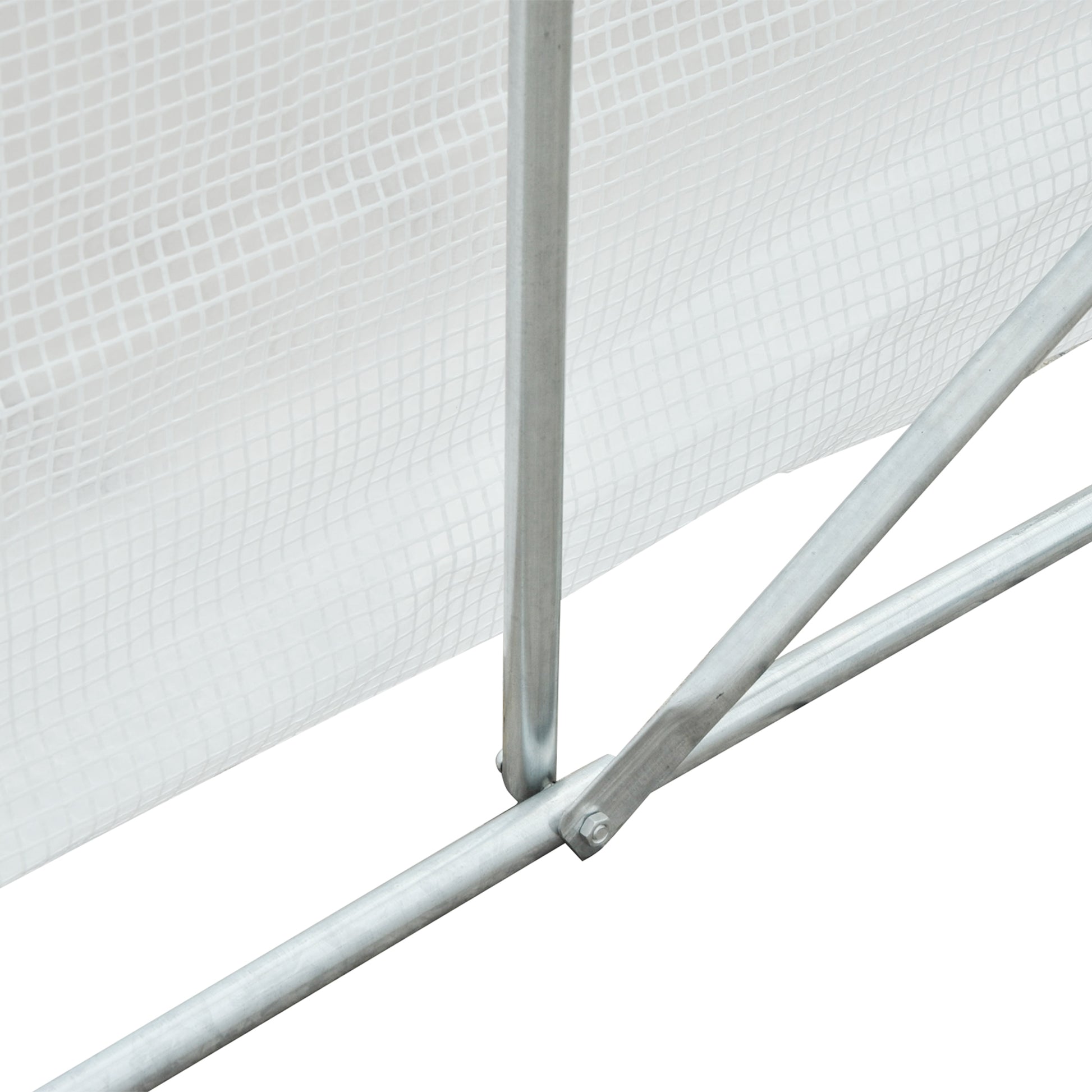 Tunnel Greenhouse 3.5x3x2 m Garden Greenhouse with 6 Windows and PE Polyethylene Cover 140 g/m² for Plants Flowers Vegetables in White Patio