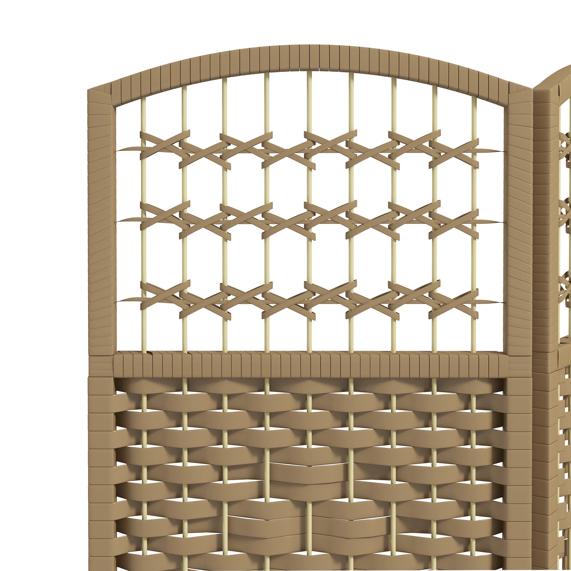 6-Panel Room Divider 94.5x66.9 inches Folding Room Partition with Paper Cord and Wood Frame Decoration for Bedroom Living Room Natural