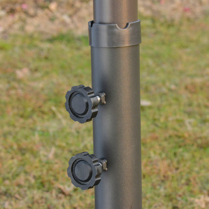 Outdoor Garden Umbrella Double Rectangular Parasol 4.6L x 2.7W x 2.4H m with crank opening-closing, sandbags, and base included, for balcony, pool, Bordeaux