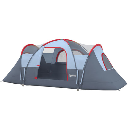 Camping Tent for 5-6 People Stable Waterproof Family Tent with Entrance Window Pack Bag, Tent with 3000mm Water Column Tunnel Tent for Camping Travel Garden, Light Gray