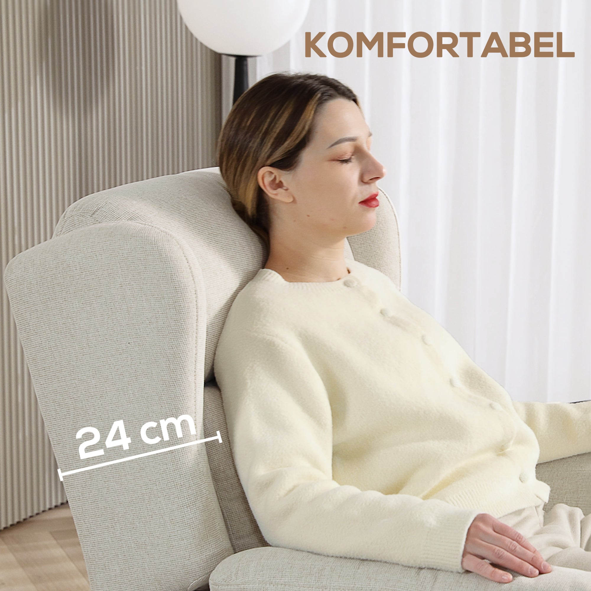 Recliner, TV Armchair with Reclining Function, TV Armchair with Pocket Spring Core, Padded Reclining Armchair, Relax Armchair up to 150 kg Load Capacity for Living Room, Bedroom, Beige