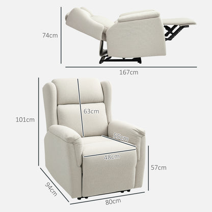 Recliner, TV Armchair with Reclining Function, TV Armchair with Pocket Spring Core, Padded Reclining Armchair, Relax Armchair up to 150 kg Load Capacity for Living Room, Bedroom, Beige