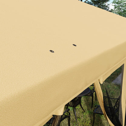 Foldable Pop-Up Gazebo 6x3 m with 6 Mesh Side Walls Anti-UV and Carrying Bag for Camping Parties Beige