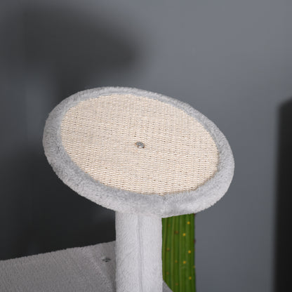 Column Scratching Post Tree 165cm with Scratching Board and Perches for Kittens and Adult Cats up to 4.5kg, Gray, 60x50x165cm