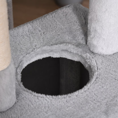 Column Scratching Post Tree 165cm with Scratching Board and Perches for Kittens and Adult Cats up to 4.5kg, Gray, 60x50x165cm