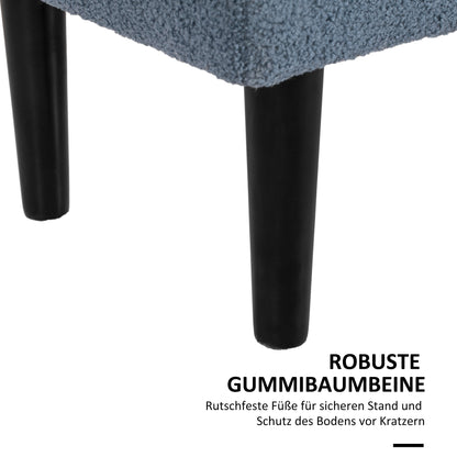 Storage Bench, Bed Bench, Upholstered Bench with Flip Top, Velvet Look, Trunk Bench, for Living Room, Bedroom, Blue, 95 x 38 x 45 cm