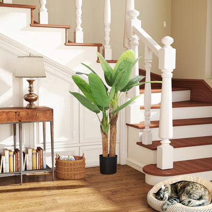 Artificial Banana Plant 120 cm with Pot and 15 Leaves Decorative Plant for Interior Green