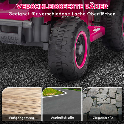 Kids Electric Quad Ride-On with Forward and Reverse Function, LED Lights, and Horn Electric Toy for 1.5-3 Year Olds Children 3 km/h Metal Pink