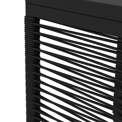 3-Piece Rattan Garden Set, Outdoor Lounge with 2 Armchairs with Removable Cushions and Black Glass Coffee Table