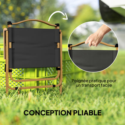 Camping Chair Fishing Chair Folding with Armrests - Oxford Fabric and Steel Structure - 54 x 59 x 78 cm - Dark Grey