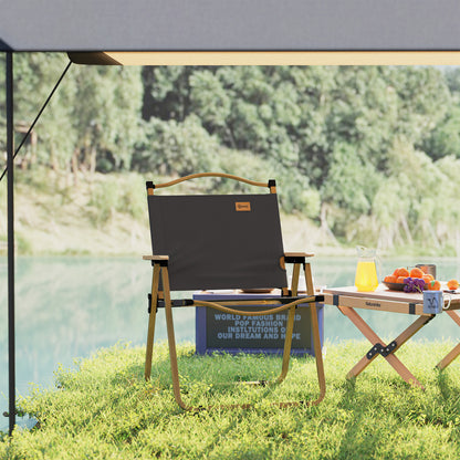 Camping Chair Fishing Chair Folding with Armrests - Oxford Fabric and Steel Structure - 54 x 59 x 78 cm - Dark Grey