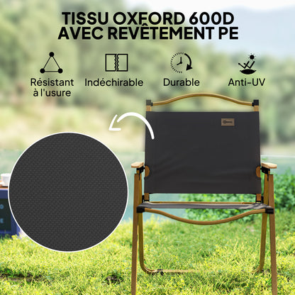 Camping Chair Fishing Chair Folding with Armrests - Oxford Fabric and Steel Structure - 54 x 59 x 78 cm - Dark Grey