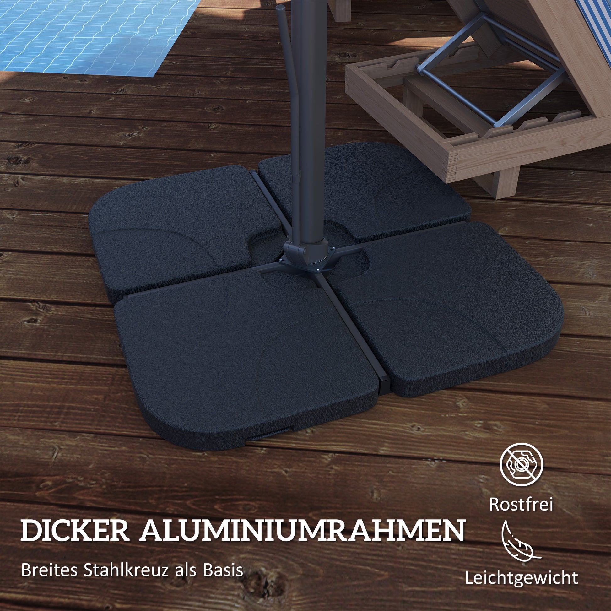 Aluminum Cantilever Umbrella 3 x 3m 360° Rotatable Sunshade with Crank Stand Tiltable Water-Resistant Market Umbrella Height Adjustable Garden Umbrella Crank Umbrella Sun Protection for Garden Balcony Light Gray