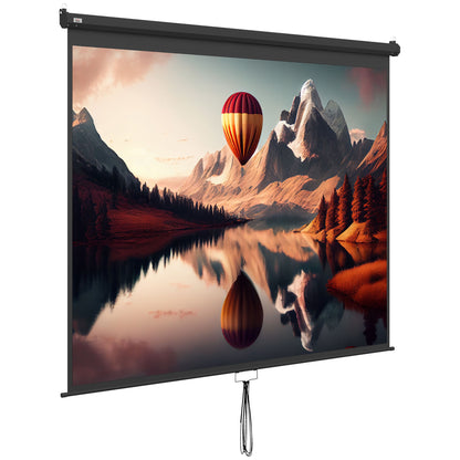 120-Inch Projector Screen 16:9/4:3 Adjustable, Compact Projection Screen 244x183cm White and Black