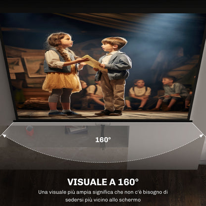 120-Inch Projector Screen 16:9/4:3 Adjustable, Compact Projection Screen 244x183cm White and Black