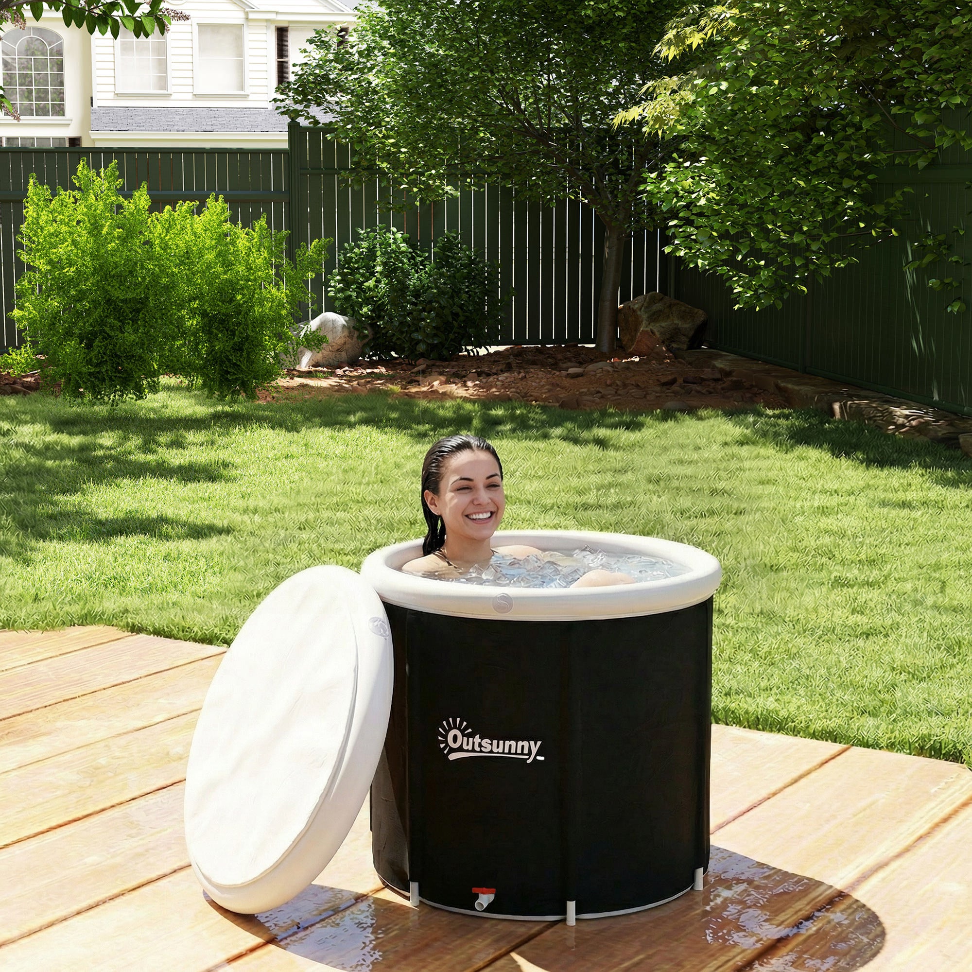 280 L (≈74 US gal) Inflatable Ice Bath — Portable Cold Water Recovery Tub with Cover & Pump, Multi-Layer Insulated Barrel, Indoor/Outdoor, Ø78 x 71 cm