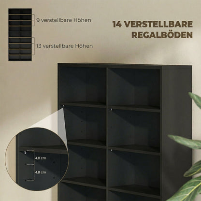 CD, DVD & Blu‑ray Media Storage Tower — Holds up to 640 CDs / 360 DVDs / 430 Blu‑rays, Adjustable Shelves, Black (30.9 x 9.4 x 68.9 in)