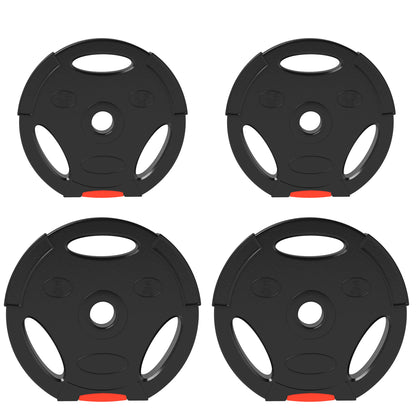 SPORTNOW Set of 4 Weight Discs Total 15 kg 2x5 kg 2x2.5 kg with 2.5 cm Holes for Home Gym Fitness Training Black