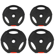 SPORTNOW Set of 4 Weight Discs Total 15 kg 2x5 kg 2x2.5 kg with 2.5 cm Holes for Home Gym Fitness Training Black