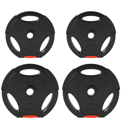 SPORTNOW Set of 4 Weight Discs Total 15 kg 2x5 kg 2x2.5 kg with 2.5 cm Holes for Home Gym Fitness Training Black