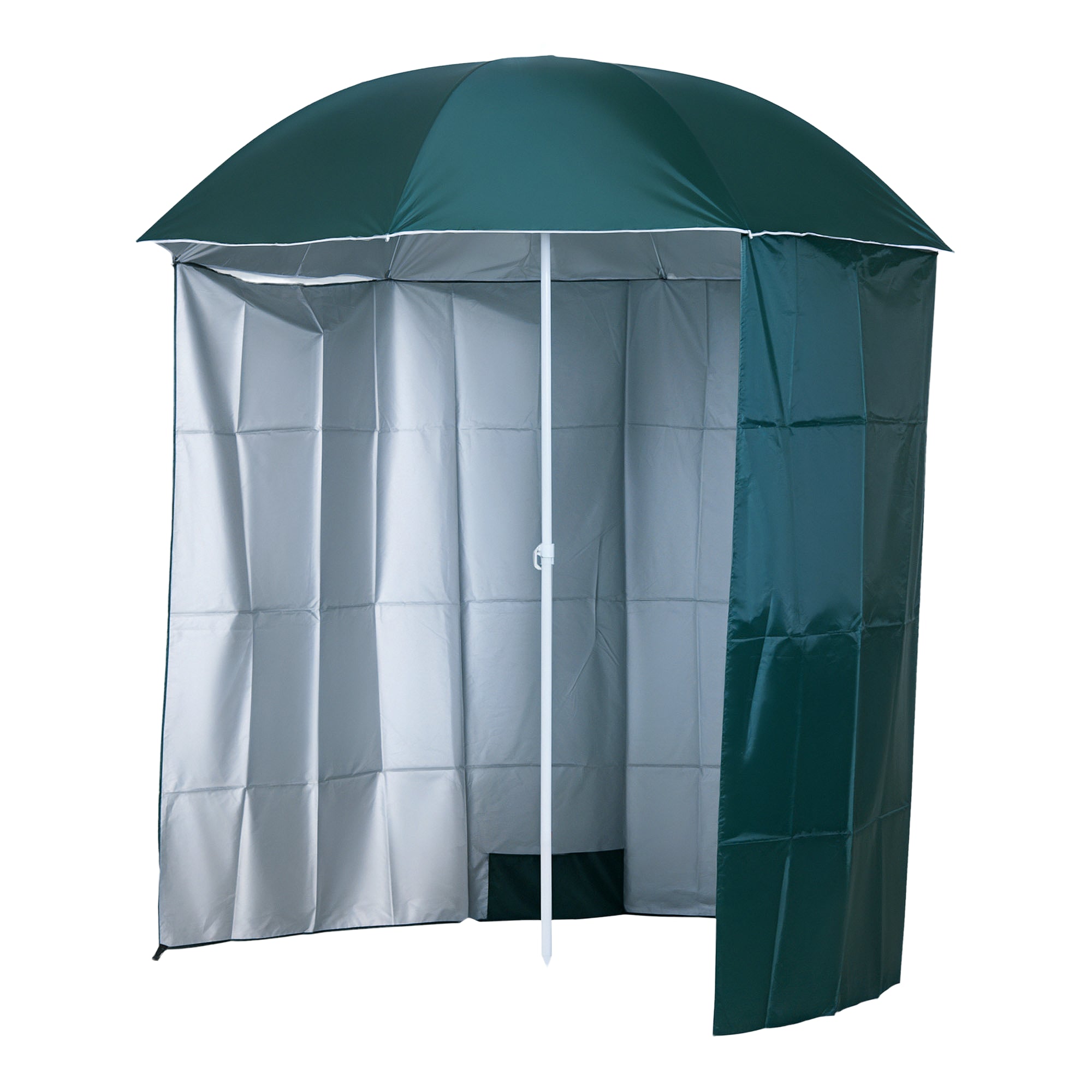 Sun Umbrella Beach Umbrella Sun Protection with Side Wall Beach Polyester Dark Green 2.2 x H2.2m