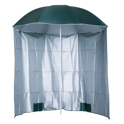 Sun Umbrella Beach Umbrella Sun Protection with Side Wall Beach Polyester Dark Green 2.2 x H2.2m