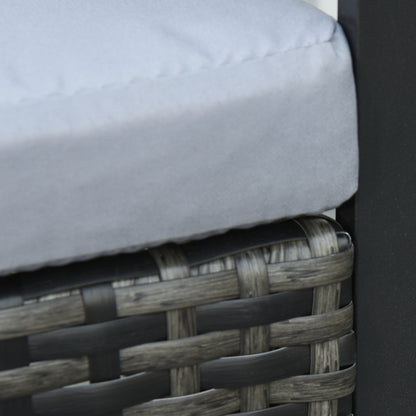 Polyrattan Garden Furniture Set, Outdoor Balcony Furniture for 2 Persons, 3-Piece Seating Group with 2 Chairs, Table Seat Cushion, Weatherproof Garden Furniture for Garden, Terrace Balcony, Gray