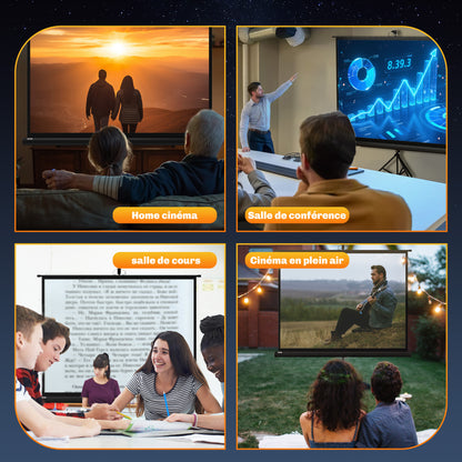 84-Inch Projection Screen with Adjustable Height Tripod Stand, 4K HD 4:3 Screen Ideal for Home Cinema, Indoor/Outdoor Movies