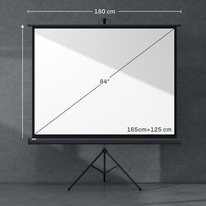 84-Inch Projection Screen with Adjustable Height Tripod Stand, 4K HD 4:3 Screen Ideal for Home Cinema, Indoor/Outdoor Movies