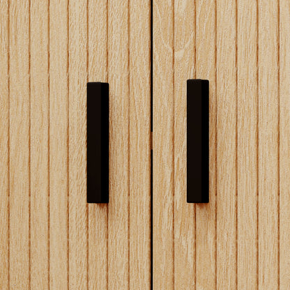 Pack of 2 Nightstands Bedside Tables with Sliding Doors 2 Shelves and Steel Legs Scandinavian Style for Living Room 48x40x48 cm Oak