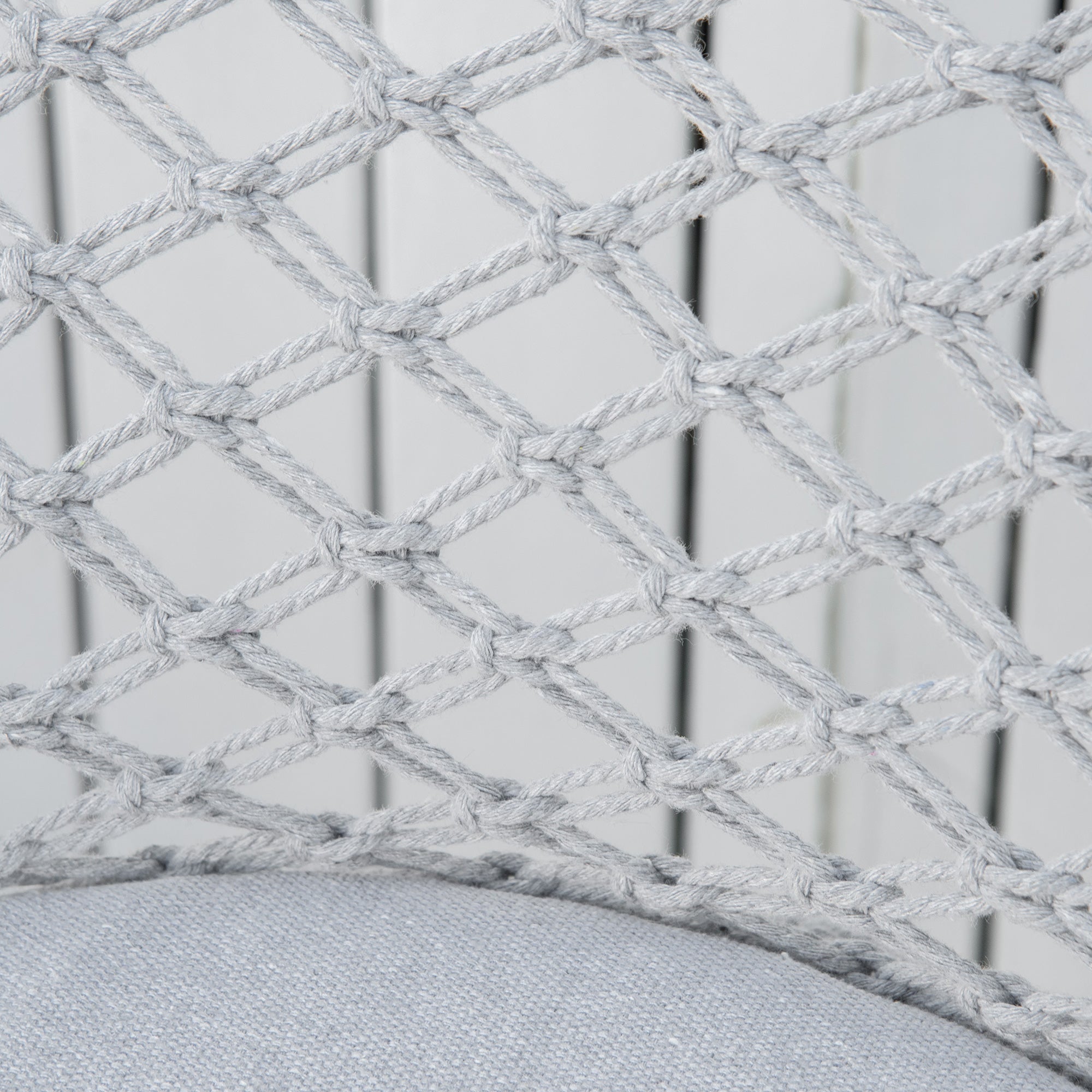 Garden Round Moon Chair Folding Papasan Chair Macrame Cotton Polyester Gray
